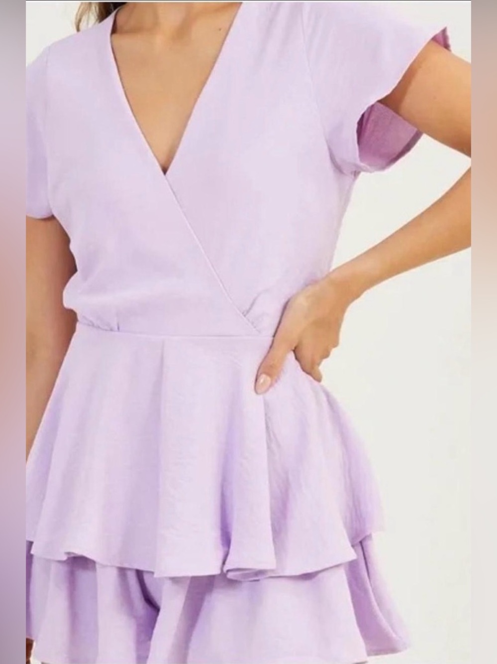 Altar'd State Dusty Lavender Peplum Top